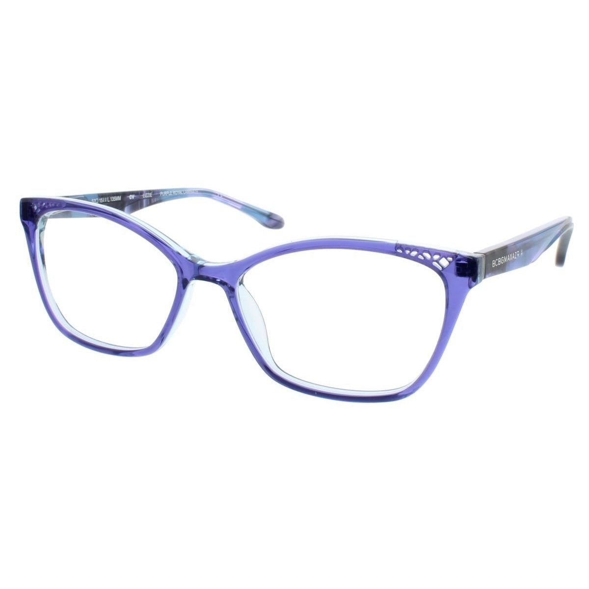 BCBG LIZZIE Cateye Eyeglasses Purple Royal Laminate